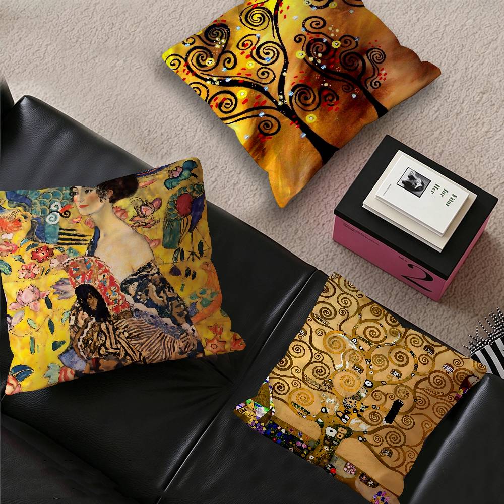 Home Textiles Classic Fashion - Classic Gustav Klimt Artwork Pillow Anime