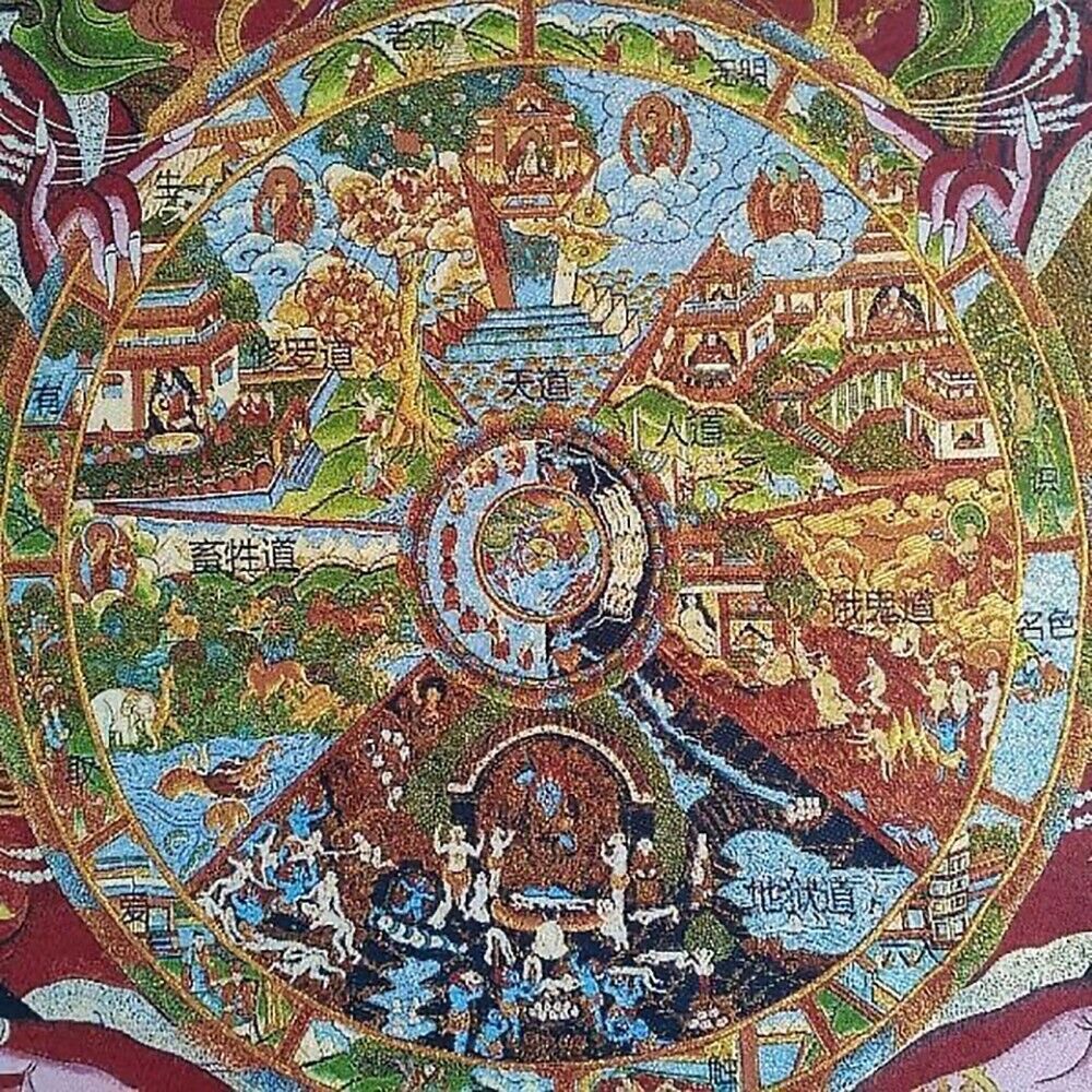 Buddhist Guardian Silk Paintin - đánh giá và giá Vintage Home Textiles